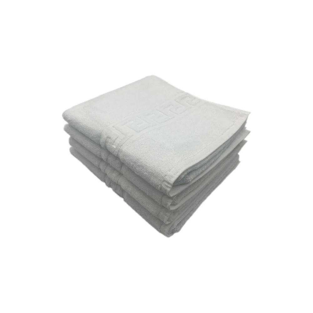 BYFT Magnolia Cotton Towel Set Jacquard Greek Design Luxury - Soft, Absorbent, Quick-Dry Bath Linen