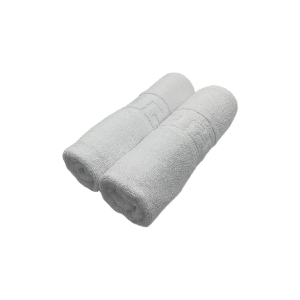 BYFT Magnolia Cotton Towel Set Jacquard Greek Design Luxury - Soft, Absorbent, Quick-Dry Bath Linen