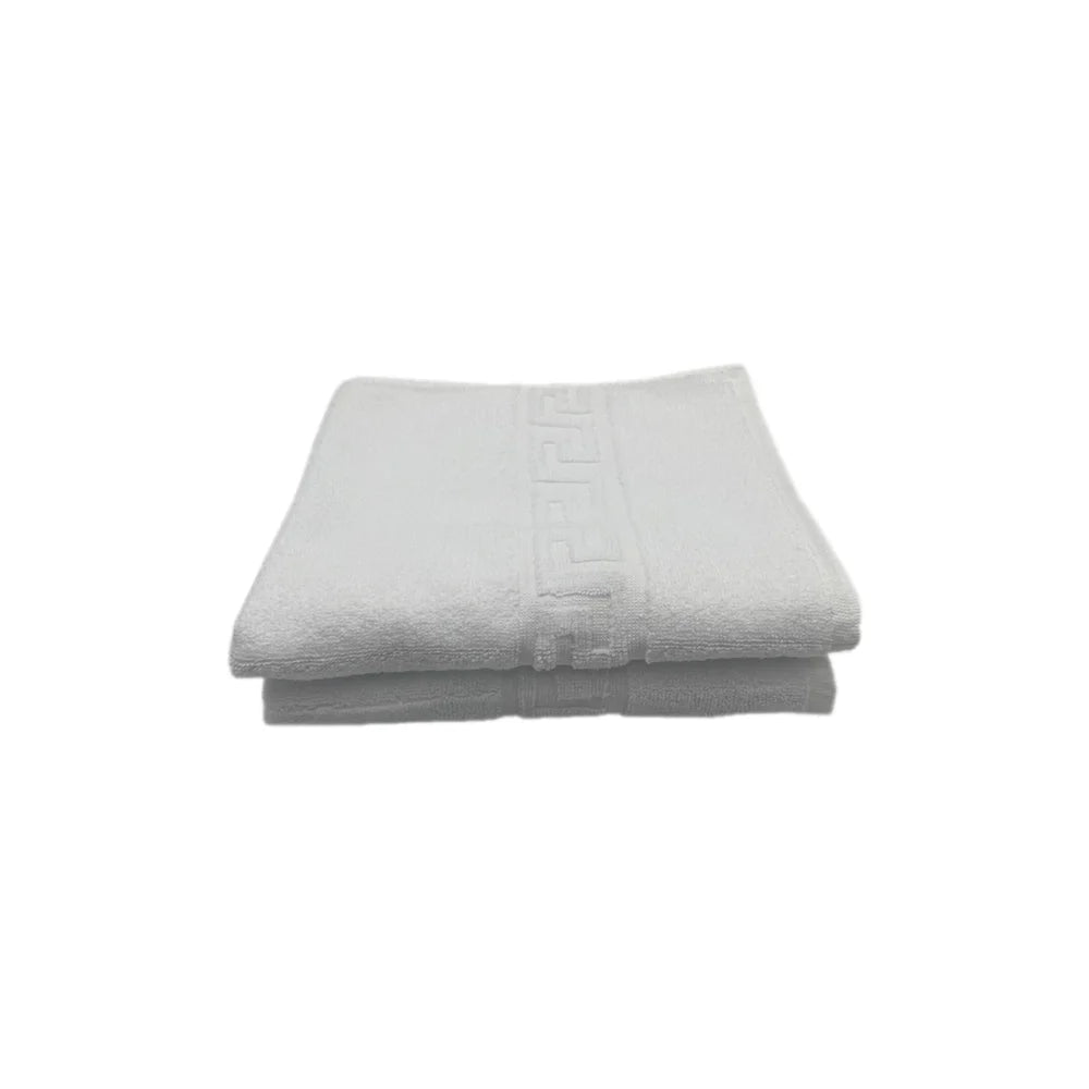 BYFT Magnolia Cotton Towel Set Jacquard Greek Design Luxury - Soft, Absorbent, Quick-Dry Bath Linen