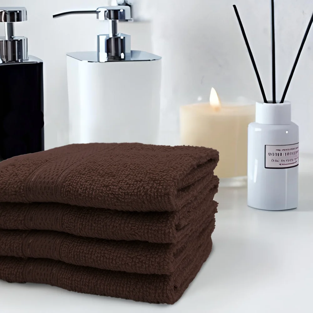 BYFT Daffodil Cotton Towel Brown Luxury - Soft, Absorbent, Quick-Dry, 500 GSM Bath Towel Set