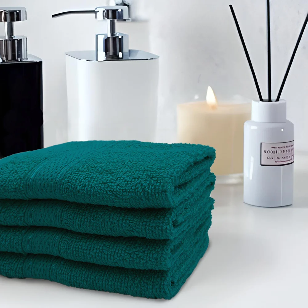 BYFT Daffodil Cotton Towel Turquoise Blue Luxury - Soft, Absorbent, Quick-Dry, 500 GSM Bath Towel Set