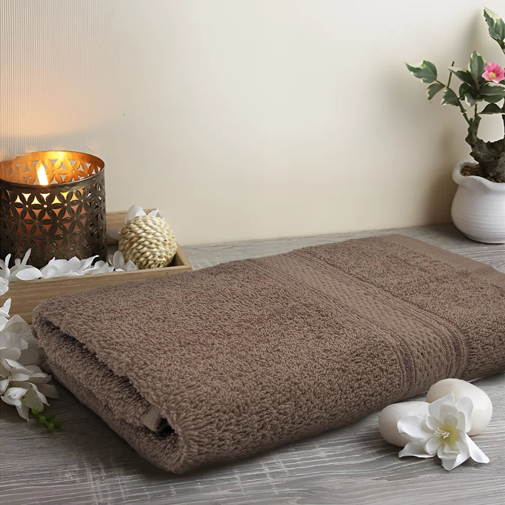 BYFT Daffodil Cotton Towel Dark Beige Luxury - Soft, Absorbent, Quick-Dry, 500 GSM Bath Towel Set