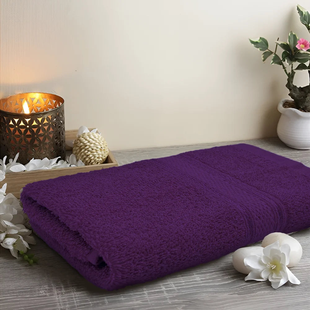 BYFT Daffodil Cotton Towel Purple Luxury - Soft, Absorbent, Quick-Dry, 500 GSM Bath Towel Set