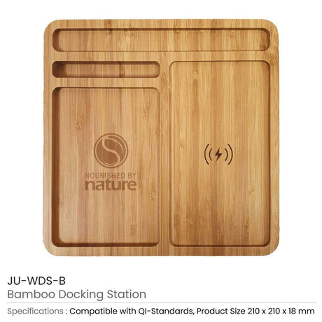 BYFT005675 Bamboo Wireless Charger Docking Station Natural Set of 1 B.jpg