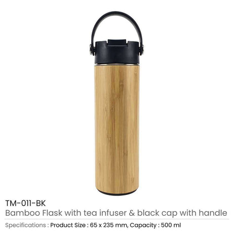 BYFT005689 Bamboo Flask with Tea Infuser Natural Black Set of 1 B.jpg