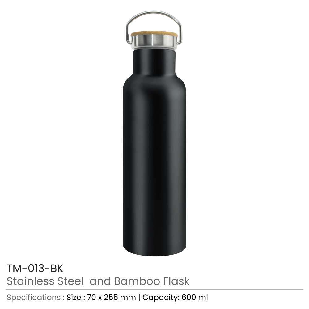 BYFT005692 Stainless Steel Bamboo Flask Black Set of 1 B.jpg