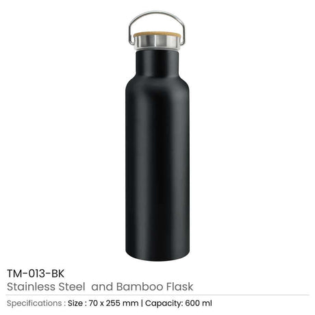 BYFT005692 Stainless Steel Bamboo Flask Black Set of 1 B.jpg