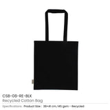 BYFT005735 BYFT Recycled Bag Black 38 x 41 Cm Cotton 145 Gsm Set of 01 CSB 08 RE BLK D.webp