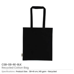 BYFT005735 BYFT Recycled Bag Black 38 x 41 Cm Cotton 145 Gsm Set of 01 CSB 08 RE BLK D