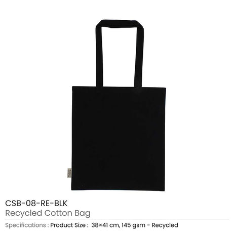 BYFT005735 BYFT Recycled Bag Black 38 x 41 Cm Cotton 145 Gsm Set of 01 CSB 08 RE BLK D.webp