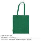 BYFT005737 BYFT Recycled Bag Green 38 x 41 Cm Cotton 145 Gsm Set of 01 CSB 08 RE GRE