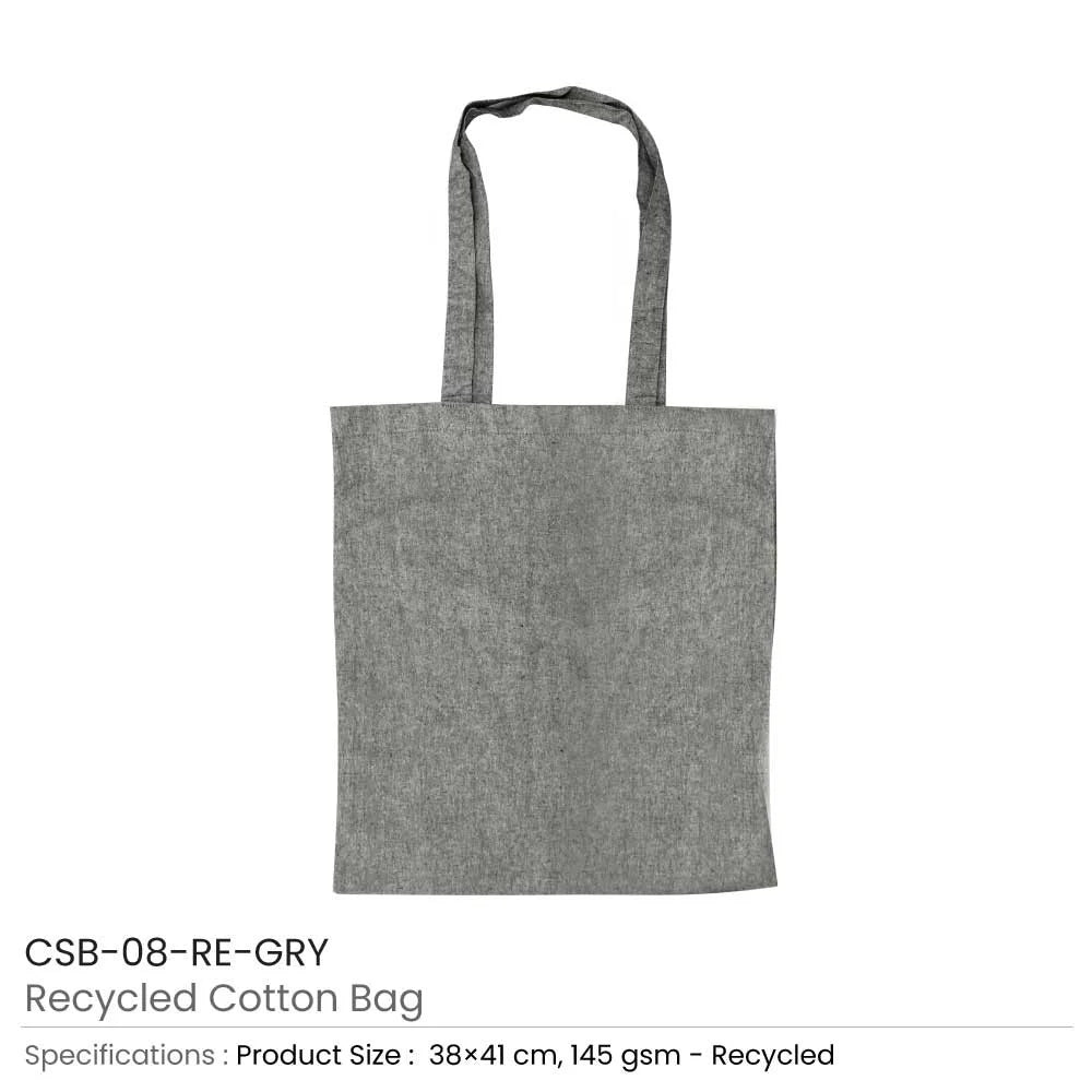 BYFT005738 BYFT Recycled Bag Grey 38 x 41 Cm Cotton 145 Gsm Set of 01 CSB 08 RE GRY.webp