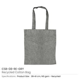 BYFT005738 BYFT Recycled Bag Grey 38 x 41 Cm Cotton 145 Gsm Set of 01 CSB 08 RE GRY.webp