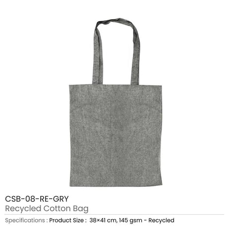 BYFT005738 BYFT Recycled Bag Grey 38 x 41 Cm Cotton 145 Gsm Set of 01 CSB 08 RE GRY.webp