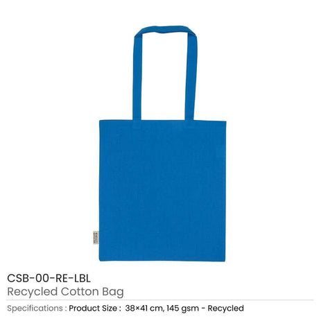 BYFT005739 BYFT Recycled Bag Light Blue 38 x 41 Cm Cotton 145 Gsm Set of 01 CSB 08 RE LBL.webp