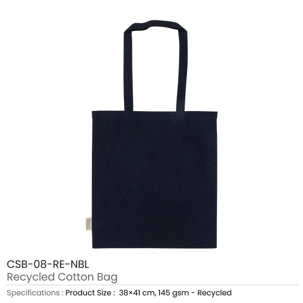 BYFT005740 BYFT Recycled Bag Navy Blue 38 x 41 Cm Cotton 145 Gsm Set of 01 CSB 08 RE NBL.webp