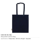 BYFT005740 BYFT Recycled Bag Navy Blue 38 x 41 Cm Cotton 145 Gsm Set of 01 CSB 08 RE NBL.webp