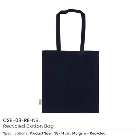 BYFT005740 BYFT Recycled Bag Navy Blue 38 x 41 Cm Cotton 145 Gsm Set of 01 CSB 08 RE NBL.webp
