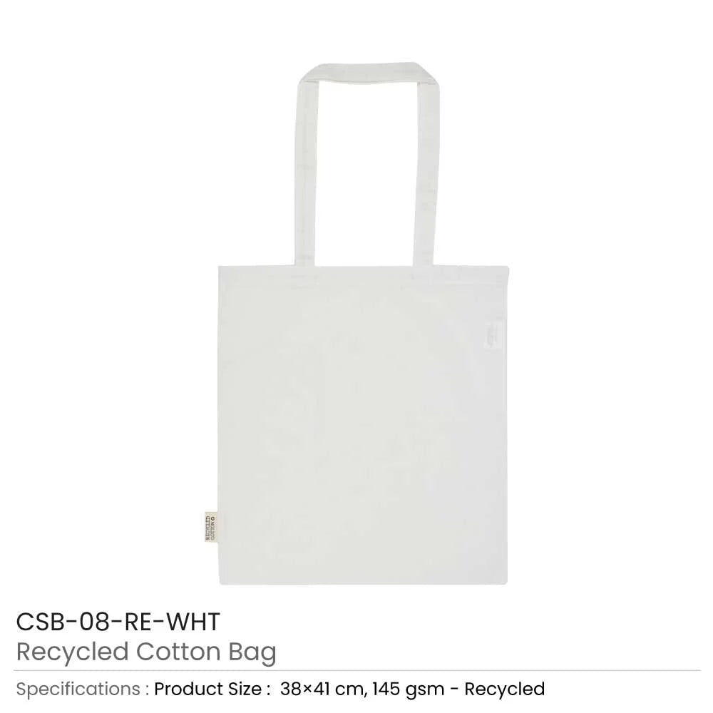 BYFT005744 BYFT Recycled Bag White 38 x 41 Cm Cotton 145 Gsm Set of 01 CSB 08 RE WHT D.webp
