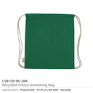 BYFT005747 BYFT Recycled Drawstring Bag Green 37 x 41 Cm Cotton 145 Gsm Set of 01 CSB 09 RE GRE
