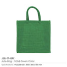 BYFT005756 BYFT Reusable Square Jute Bags Green with Cotton Handles Set of 01 JSB 17 GRE