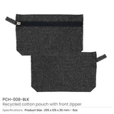 BYFT005759 BYFT Natural Black Cotton Pouches with front zipper closure Set of 01 PCH 008 BLK.webp