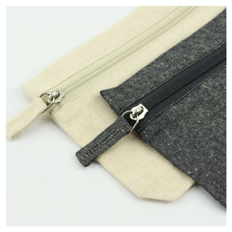 BYFT005760 BYFT Natural Cotton Pouches with front zipper closure Set of 01 PCH 008 NAT A.webp