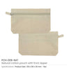 BYFT005760 BYFT Natural Cotton Pouches with front zipper closure Set of 01 PCH 008 NAT.webp