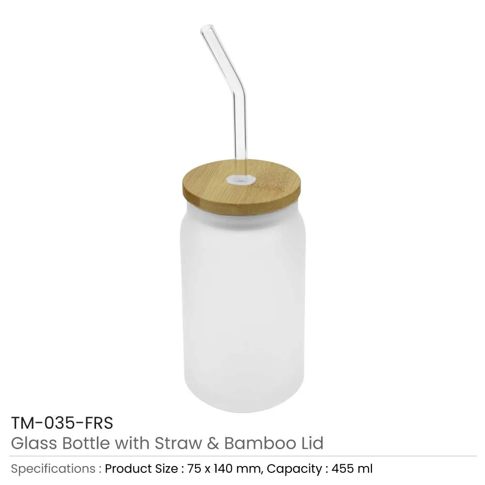 BYFT005766 BYFT Glass Bottle with Straw and Bamboo Lid 455 Ml Set of 01 TM 035 FRS.webp