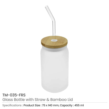 BYFT005766 BYFT Glass Bottle with Straw and Bamboo Lid 455 Ml Set of 01 TM 035 FRS.webp