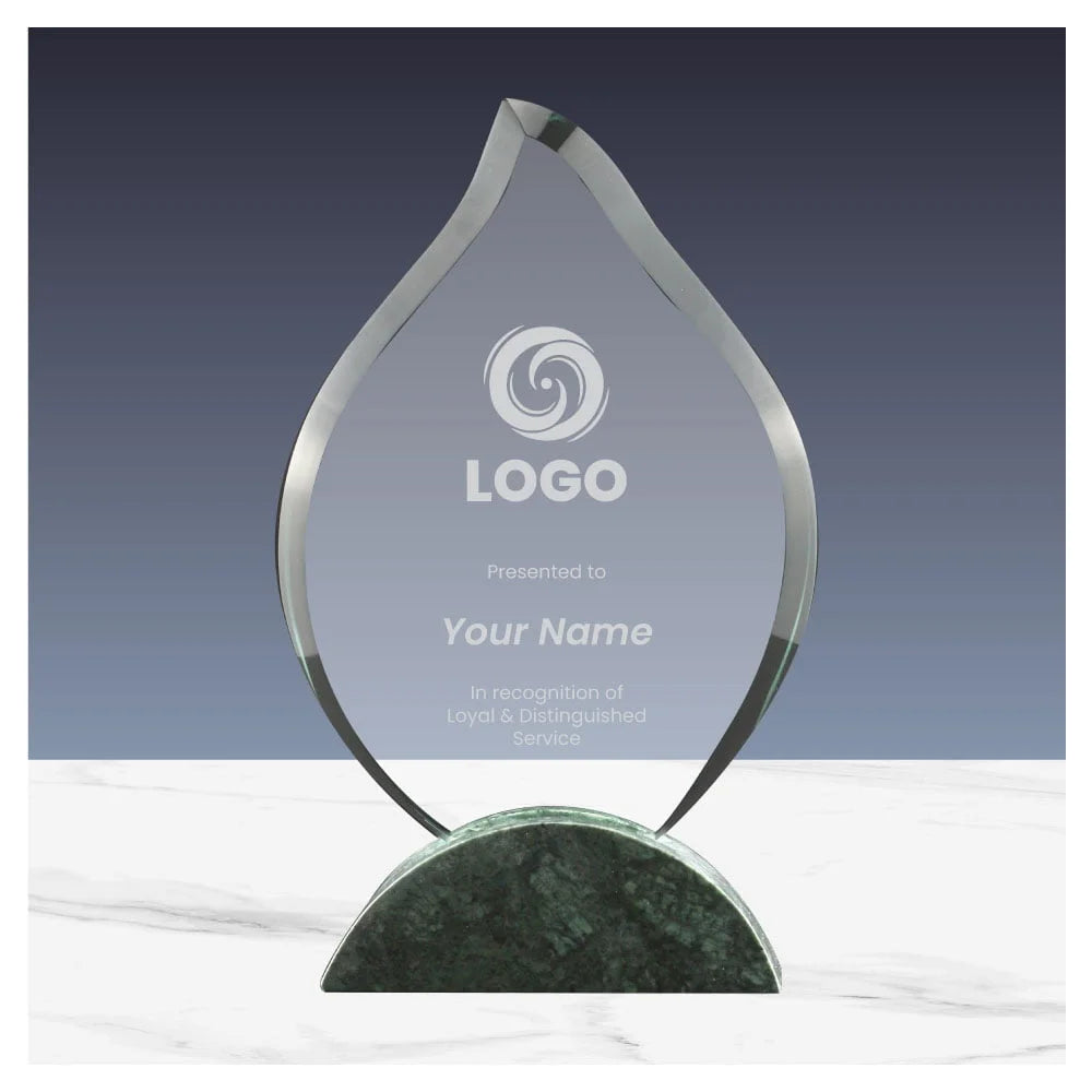 BYFT005773 BYFT Flame Shaped Crystal and Marble Award Set of 01 CR 34 B.webp