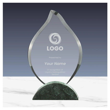 BYFT005773 BYFT Flame Shaped Crystal and Marble Award Set of 01 CR 34 B.webp
