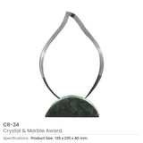 BYFT005773 BYFT Flame Shaped Crystal and Marble Award Set of 01 CR 34.webp