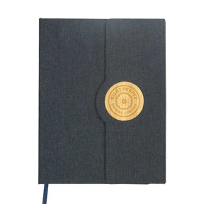 BYFT005781 BYFT A5 RPET Dark Blue Notebook with Bamboo Magnetic Closure Set of 01 MBRPET DBL BM B