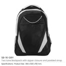 BYFT005793 BYFT Two Toned Grey Backpack 600D Polyester Set of 01 SB 16 GRY