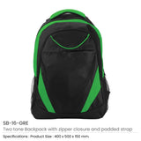 BYFT005796 BYFT Two Toned Green Backpack 600D Polyester Set of 01 SB 12 GRE.webp