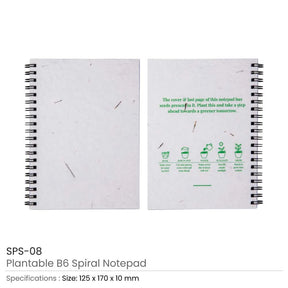 BYFT005800 BYFT B6 Plantable Spiral Notebook with Wild Flower Seed Set of 01 SPS 08