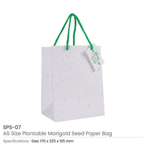 BYFT005801 BYFT A5 Plantable marigold Seed Paper Bag with Tags 300 Gsm Set of 01 SPS 07
