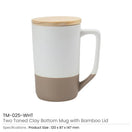 BYFT005803 BYFT 15 Oz Matt White Mug with Special Handle and Brown Clay Bottom Set of 01 TM 025 B