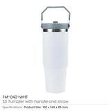 BYFT005805 BYFT Double Wall Black Vacuum SS Insulated Tumbler with Handle and Straw Set of 01 TM 042 B.webp