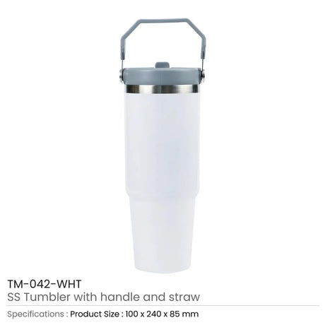 BYFT005805 BYFT Double Wall Black Vacuum SS Insulated Tumbler with Handle and Straw Set of 01 TM 042 B.webp
