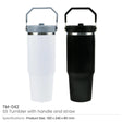 BYFT005805 BYFT Double Wall Black Vacuum SS Insulated Tumbler with Handle and Straw Set of 01 TM 042