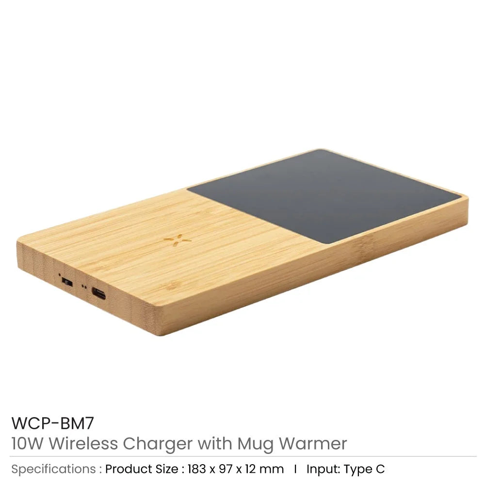 BYFT005819 BYFT Bamboo Wireless Charger with Mug Warmer Set of 01 WCP BM7.webp