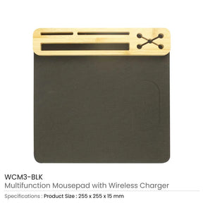 BYFT005821 BYFT Mousepad with Wireless Charger Set of 01 WCM3 BLK