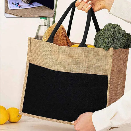 BYFT005846 BYFT Jute Bag with Black Cotton Pocket and Handle Set of 01 JSB 08 BLK B.webp
