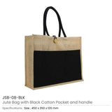 BYFT005846 BYFT Jute Bag with Black Cotton Pocket and Handle Set of 01 JSB 08 BLK.webp