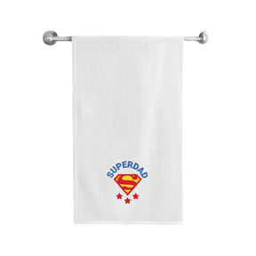 BYFT Embroidered For You Personalised Cotton Towel - Super Dad Design High Quality Embroidery Perfect For Gifting