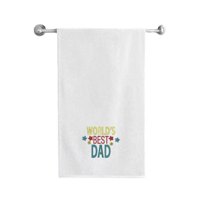 BYFT Embroidered For You Personalised Cotton Towel - Worlds Best Dad Design High Quality Embroidery Perfect For Gifting