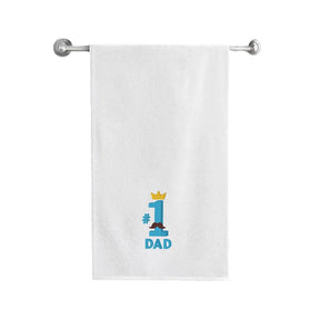 BYFT Embroidered For You Personalised Cotton Towel - #No.1 Dad Design High Quality Embroidery Perfect For Gifting