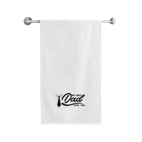 BYFT Embroidered For You Personalised Cotton Towel - My Best Dad Love You Design High Quality Embroidery Perfect For Gifting